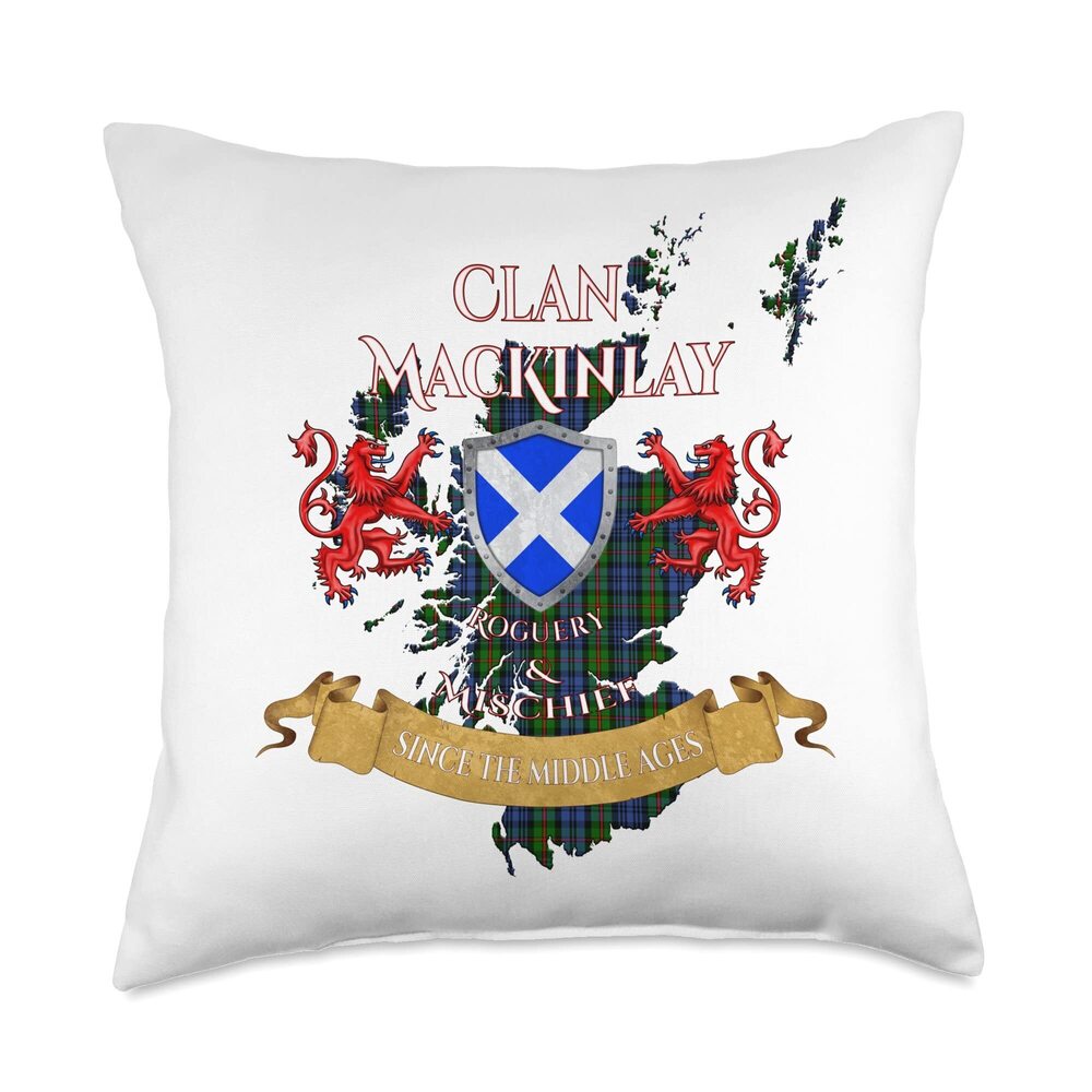 2083 MacKinlay Scottish Family Clan Middle Ages Mischief Throw Pillow